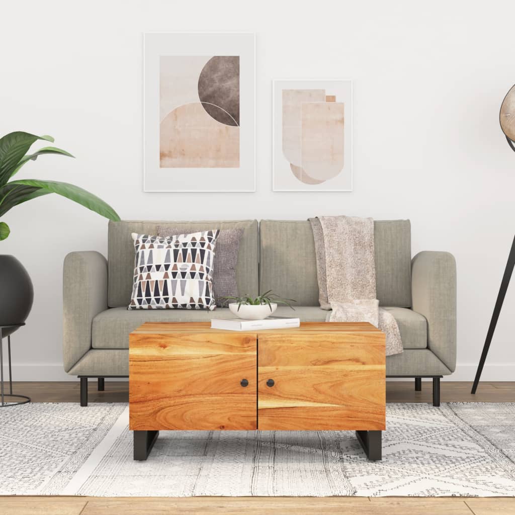 vidaXL Salontafel 80x50x40 cm massief mangohout en bewerkt hout