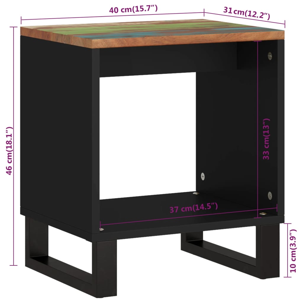 vidaXL Salontafel 40x31x46 cm massief gerecycled hout en bewerkt hout