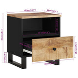 vidaXL Nightstand Solid Mango Wood and Engineered Wood