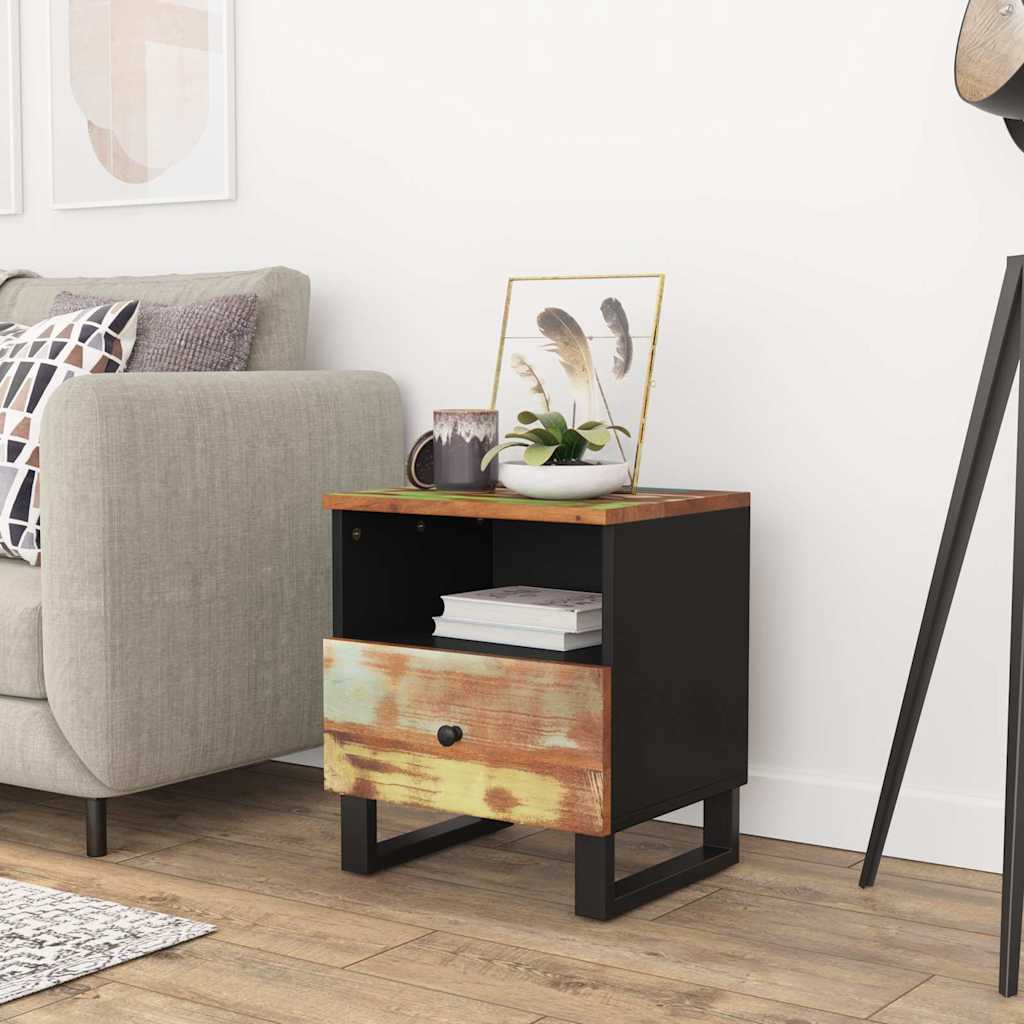 vidaXL Nightstand Solid Mango Wood and Engineered Wood