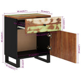 vidaXL Nightstands 50x33x60 cm Solid Mango Wood and Engineered Wood