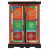 vidaXL Kast handgeschilderd met deuren 53x30x75 cm massief mangohout
