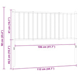 vidaXL Vervangend hoofdbord metaal zwart 75 cm