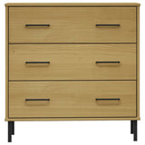 vidaXL Dressoir met 3 lades OSLO 77x40x79,5 cm grenenhout bruin