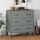 vidaXL Dressoir met 3 lades OSLO 77x40x79,5 cm grenenhout bruin