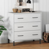 vidaXL Dressoir met 3 lades OSLO 77x40x79,5 cm grenenhout bruin