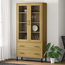 vidaXL Boekenkast met metalen poten OSLO 85x35x172,5 cm hout bruin