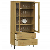 vidaXL Boekenkast met metalen poten OSLO 85x35x172,5 cm hout bruin