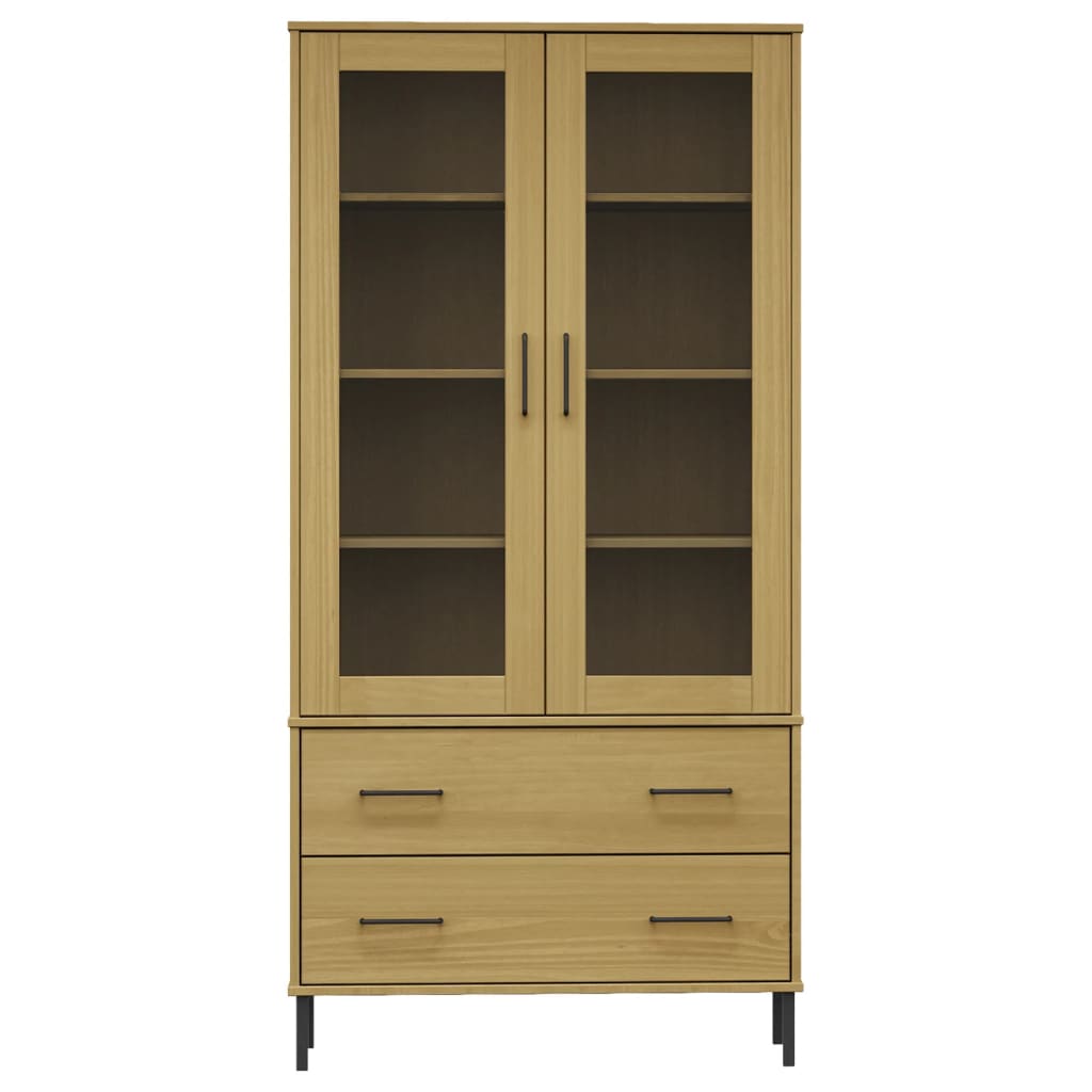 vidaXL Boekenkast met metalen poten OSLO 85x35x172,5 cm hout bruin