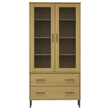vidaXL Boekenkast met metalen poten OSLO 85x35x172,5 cm hout bruin