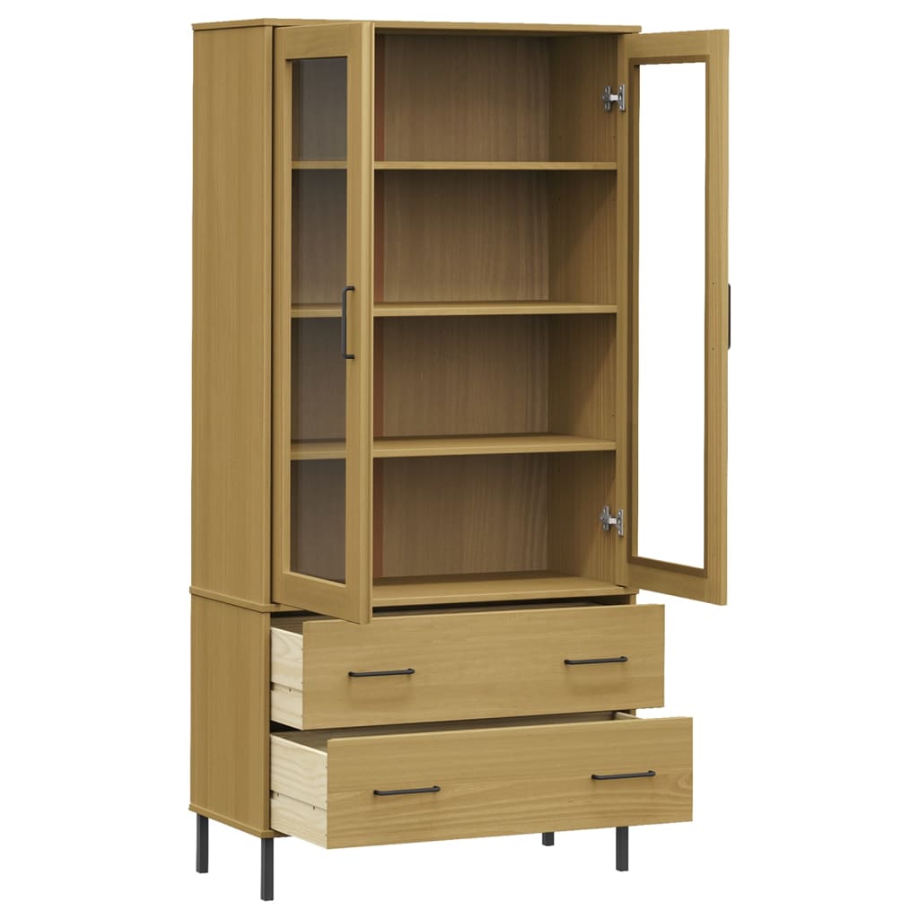 vidaXL Boekenkast met metalen poten OSLO 85x35x172,5 cm hout bruin