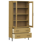 vidaXL Boekenkast met metalen poten OSLO 85x35x172,5 cm hout bruin
