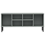vidaXL Shoe Rack with Metal Legs OSLO 106x35x45cm Pine Wood Brown