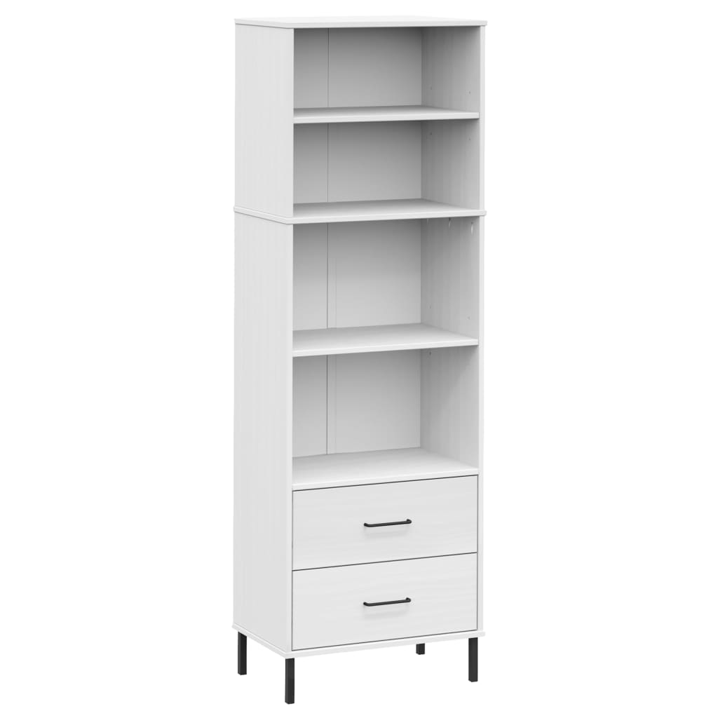 vidaXL Bookcase with 2 Drawers OSLO 60x35x180 cm Solid Wood Brown