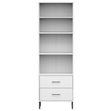 vidaXL Bookcase with 2 Drawers OSLO 60x35x180 cm Solid Wood Brown