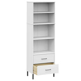 vidaXL Bookcase with 2 Drawers OSLO 60x35x180 cm Solid Wood Brown