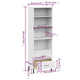 vidaXL Bookcase with 2 Drawers OSLO 60x35x180 cm Solid Wood Brown