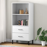 vidaXL Boekenkast met 2 lades OSLO 60x35x128,5 cm massief hout bruin