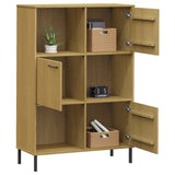 vidaXL Boekenkast met metalen poten OSLO 90x35x128,5 cm hout bruin