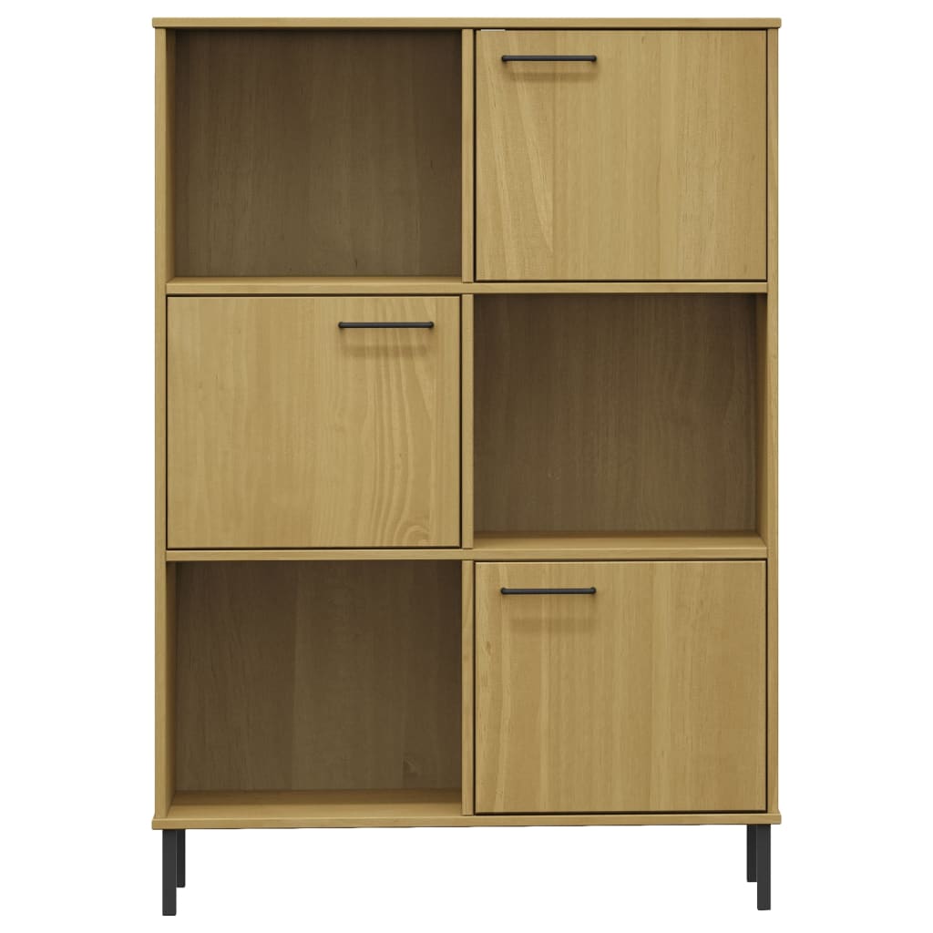 vidaXL Boekenkast met metalen poten OSLO 90x35x128,5 cm hout bruin