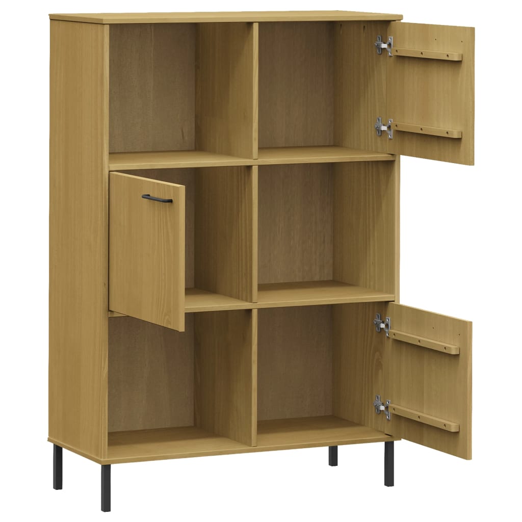 vidaXL Boekenkast met metalen poten OSLO 90x35x128,5 cm hout bruin