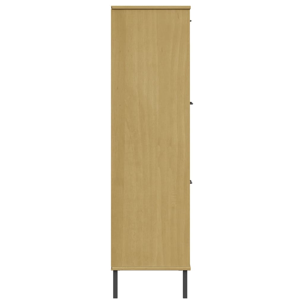vidaXL Boekenkast met metalen poten OSLO 90x35x128,5 cm hout bruin