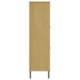 vidaXL Boekenkast met metalen poten OSLO 90x35x128,5 cm hout bruin