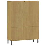 vidaXL Boekenkast met metalen poten OSLO 90x35x128,5 cm hout bruin
