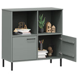 vidaXL Boekenkast met metalen poten OSLO 90x35x90,5 cm hout bruin