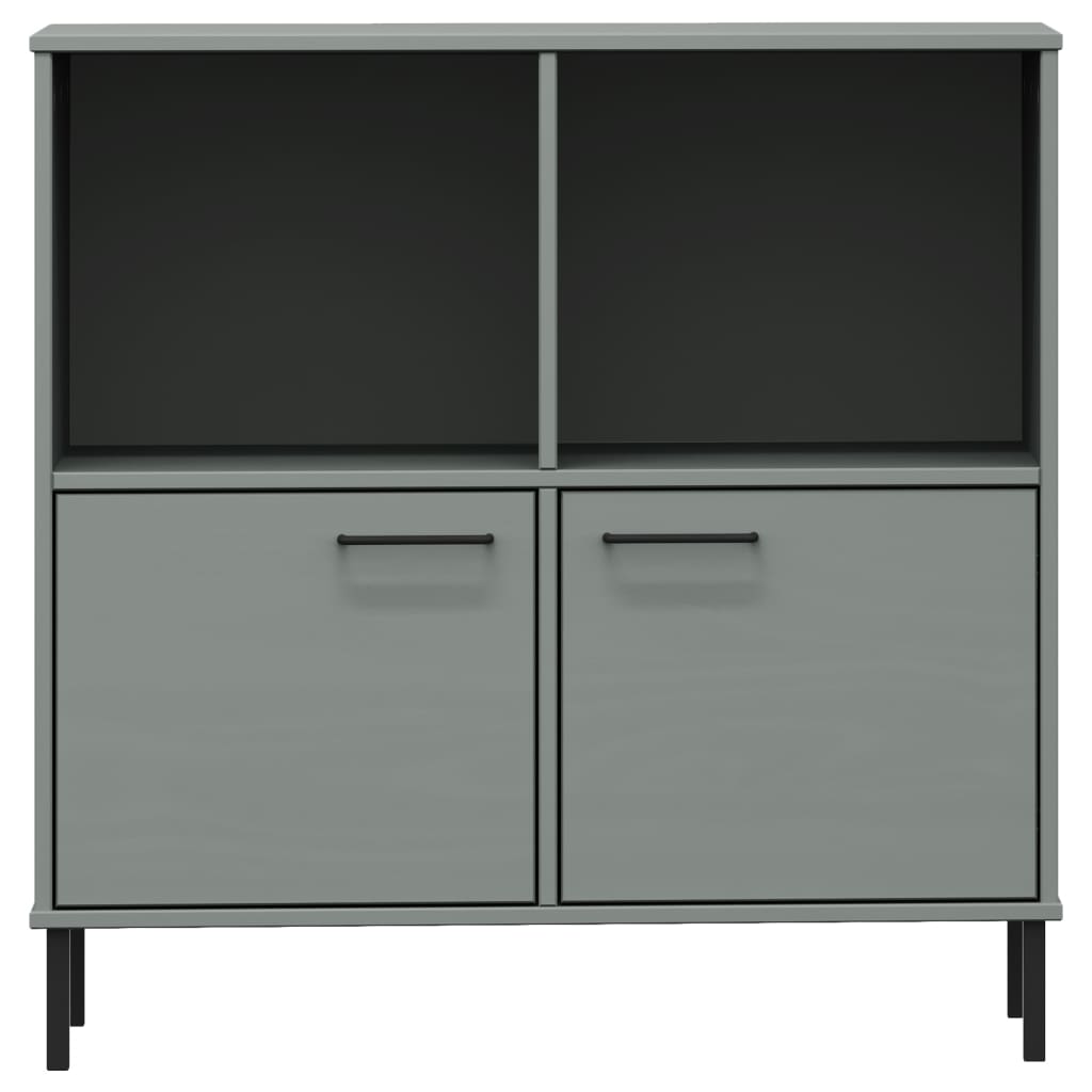 vidaXL Boekenkast met metalen poten OSLO 90x35x90,5 cm hout bruin