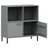 vidaXL Boekenkast met metalen poten OSLO 90x35x90,5 cm hout bruin