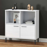 vidaXL Boekenkast met metalen poten OSLO 90x35x90,5 cm hout bruin