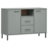 vidaXL Dressoir met metalen poten OSLO 113x40x77 cm grenenhout bruin