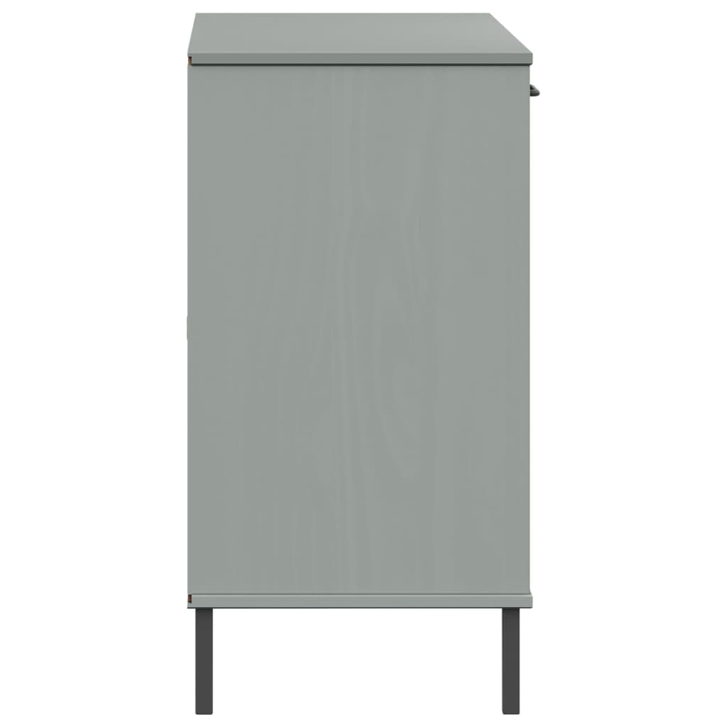 vidaXL Dressoir met metalen poten OSLO 113x40x77 cm grenenhout bruin