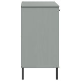 vidaXL Dressoir met metalen poten OSLO 113x40x77 cm grenenhout bruin