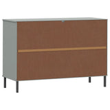 vidaXL Dressoir met metalen poten OSLO 113x40x77 cm grenenhout bruin