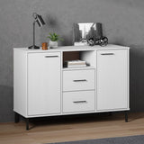 vidaXL Dressoir met metalen poten OSLO 113x40x77 cm grenenhout bruin