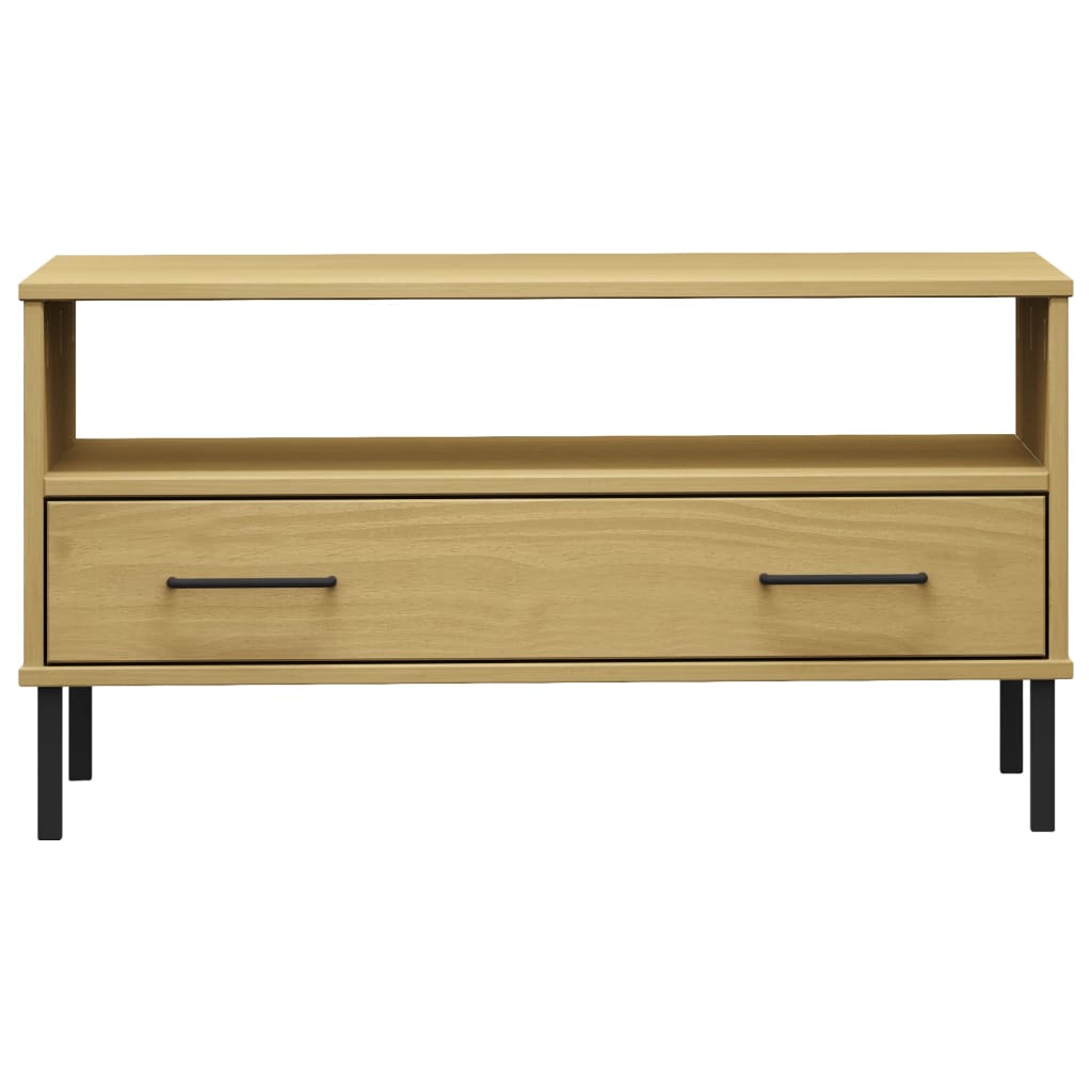vidaXL Salontafel met metalen poten OSLO 85x50x45 cm hout bruin