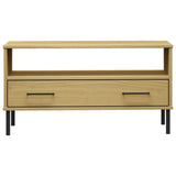 vidaXL Salontafel met metalen poten OSLO 85x50x45 cm hout bruin