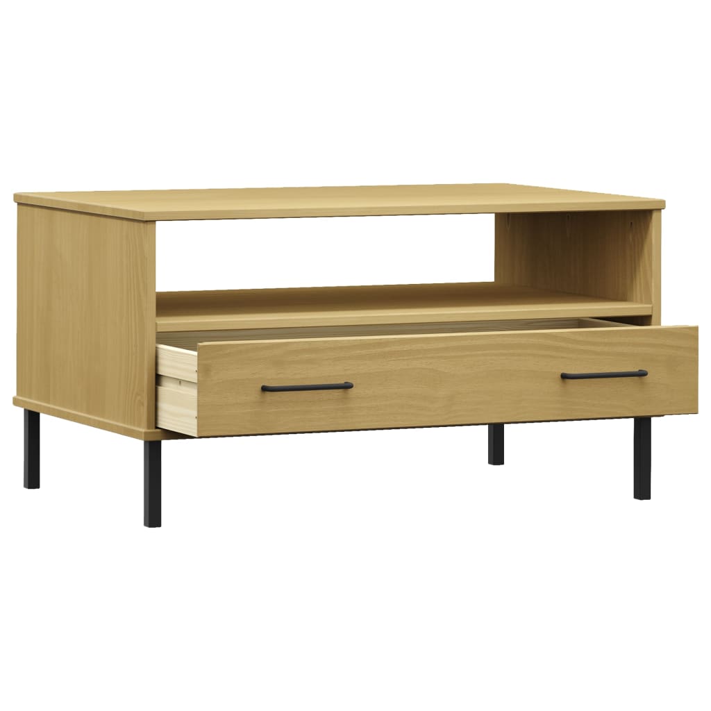 vidaXL Salontafel met metalen poten OSLO 85x50x45 cm hout bruin