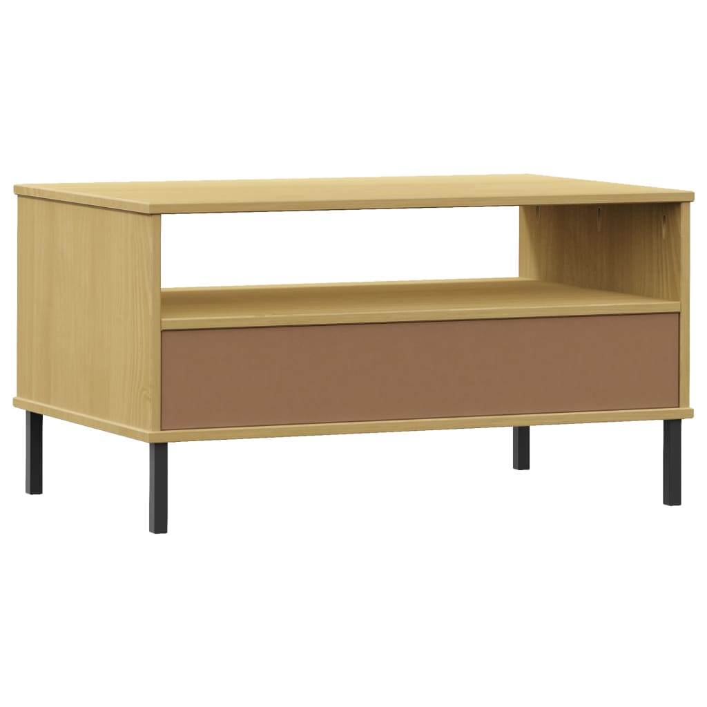 vidaXL Salontafel met metalen poten OSLO 85x50x45 cm hout bruin