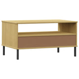 vidaXL Salontafel met metalen poten OSLO 85x50x45 cm hout bruin