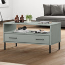 vidaXL Salontafel met metalen poten OSLO 85x50x45 cm hout bruin