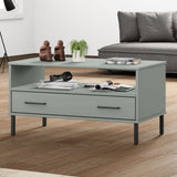 vidaXL Salontafel met metalen poten OSLO 85x50x45 cm hout bruin