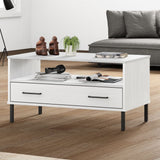 vidaXL Salontafel met metalen poten OSLO 85x50x45 cm hout bruin