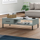 vidaXL Salontafel met metalen poten OSLO massief grenenhout bruin