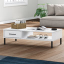 vidaXL Salontafel met metalen poten OSLO massief grenenhout bruin