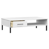 vidaXL Salontafel met metalen poten OSLO massief grenenhout bruin