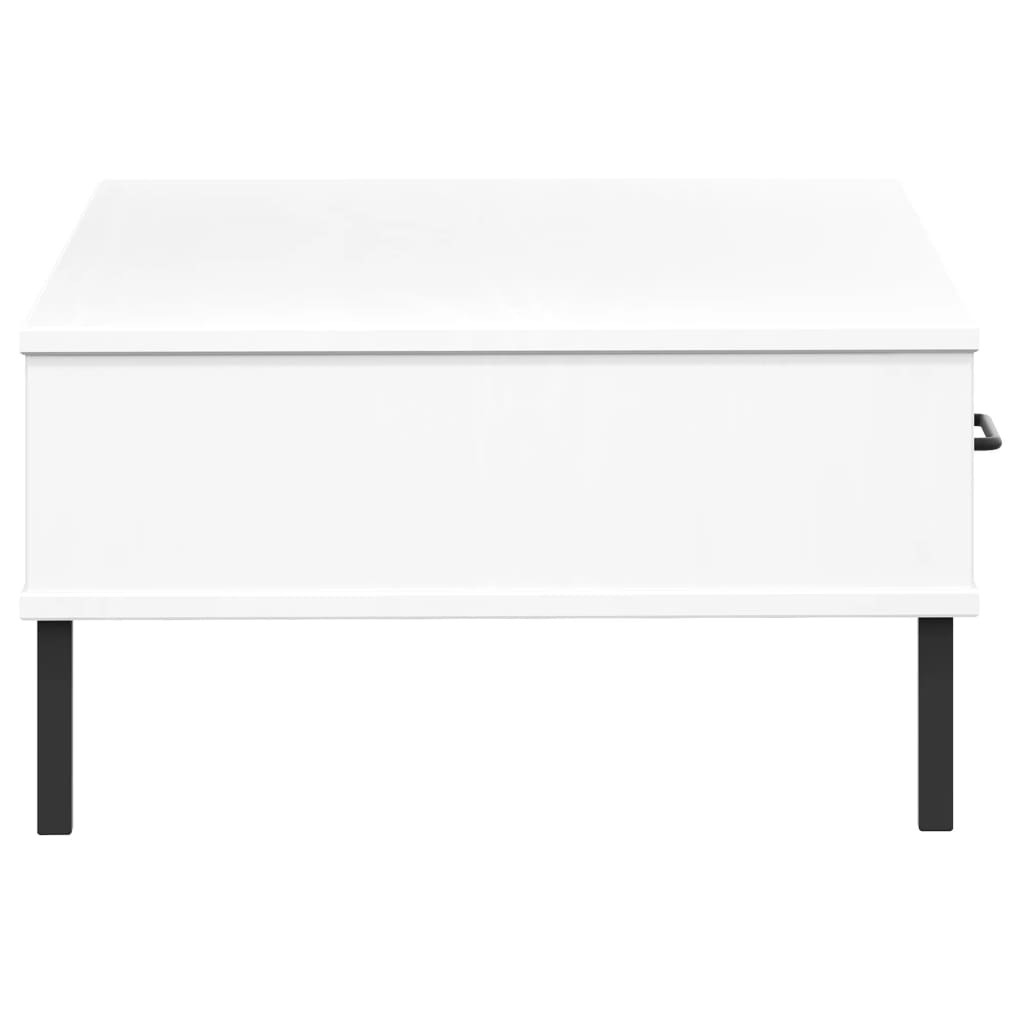 vidaXL Salontafel met metalen poten OSLO massief grenenhout bruin