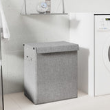 vidaXL Foldable Laundry Basket 26x34.5x59.5 cm Fabric Grey